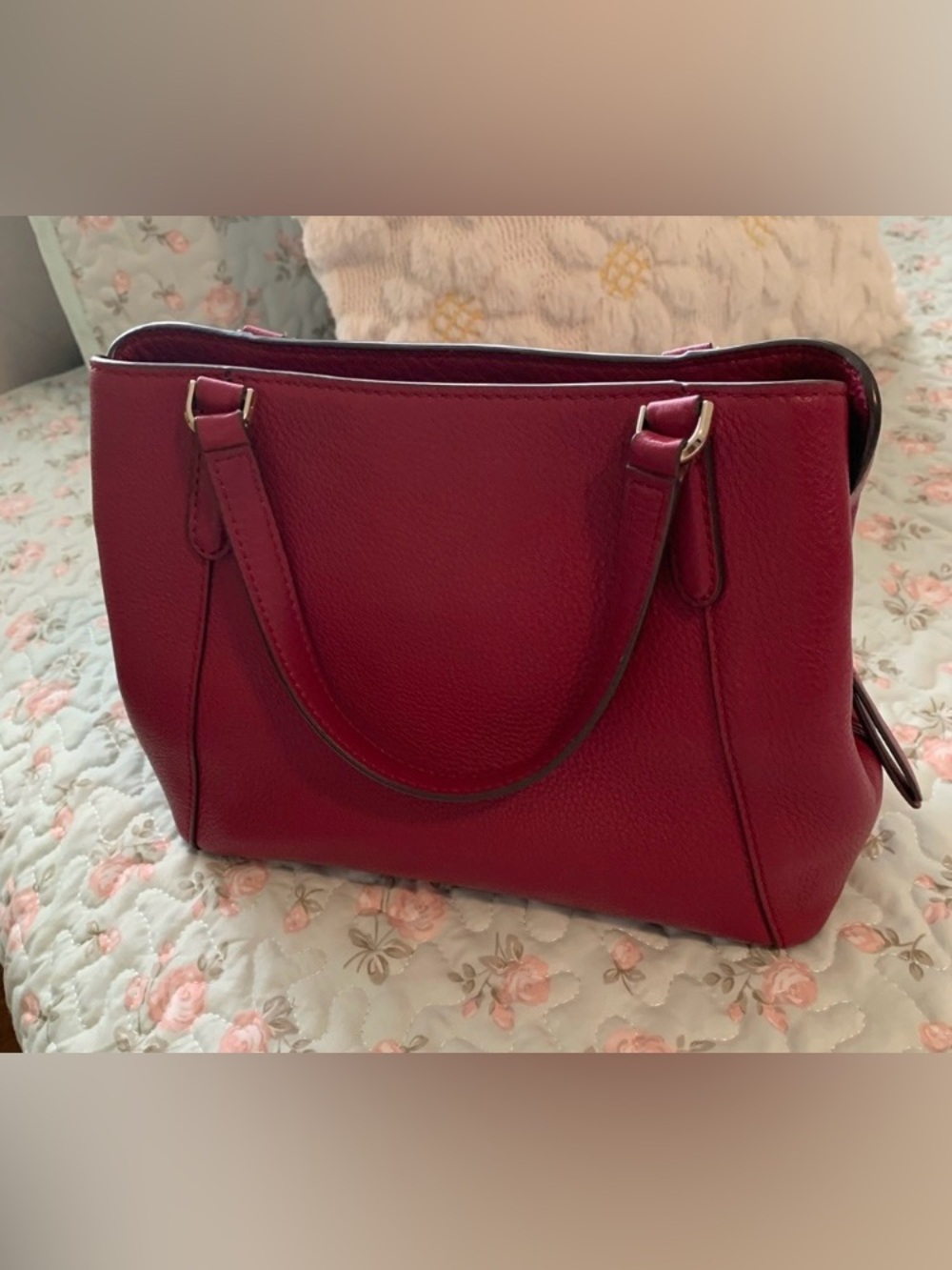 Kate Spade Raspberry Pebbled Leather Satchel - Picture 2 of 8